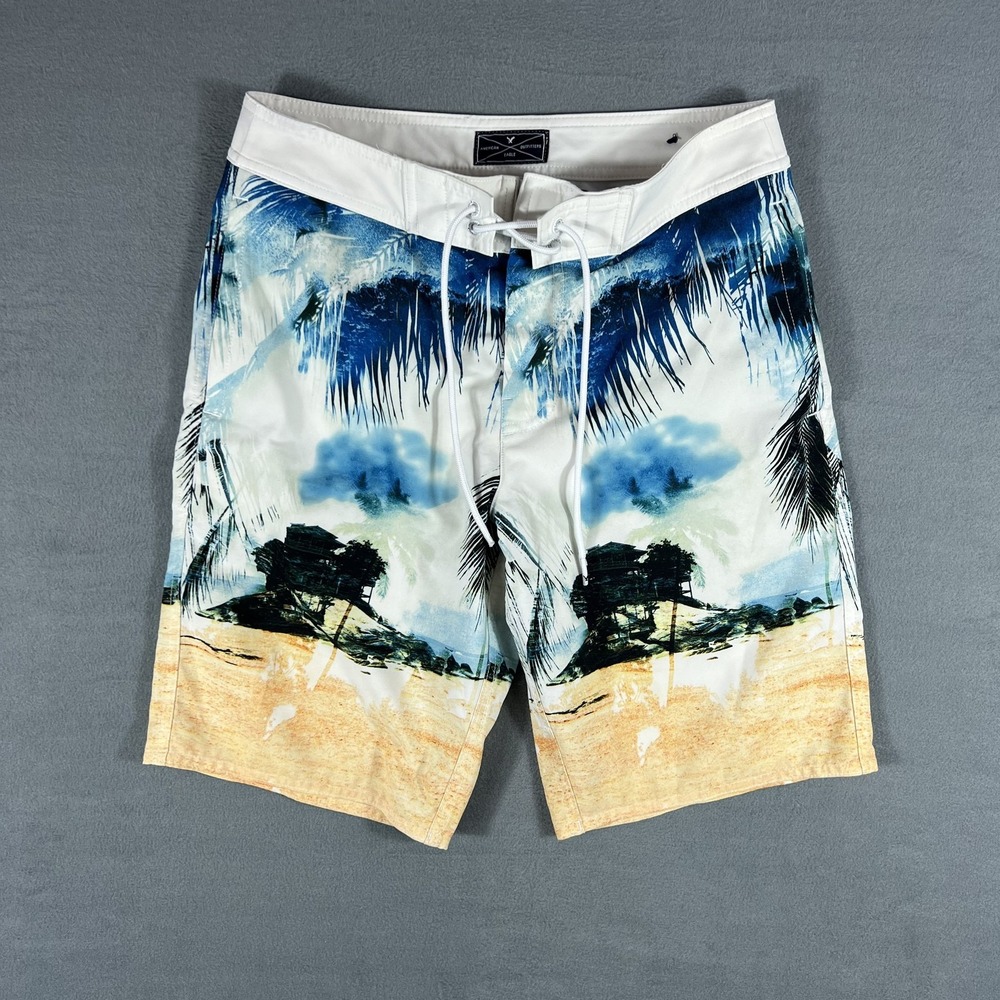 American Eagle Outfitters Men's S Board Shorts Swim Trunks Tropical Beach Island